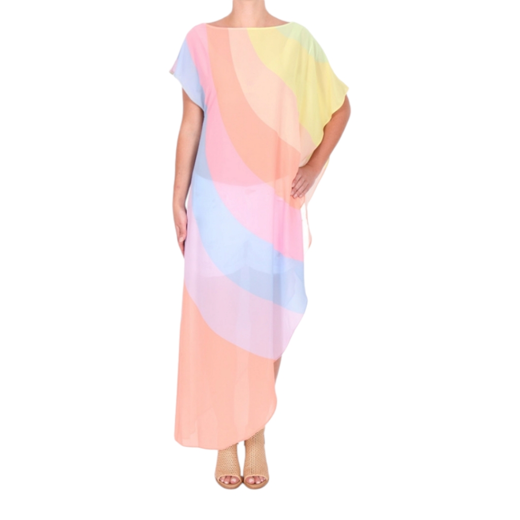 Mara Hoffman | Rainbow Colored Sheer Swim Coverup In Size Xs/S